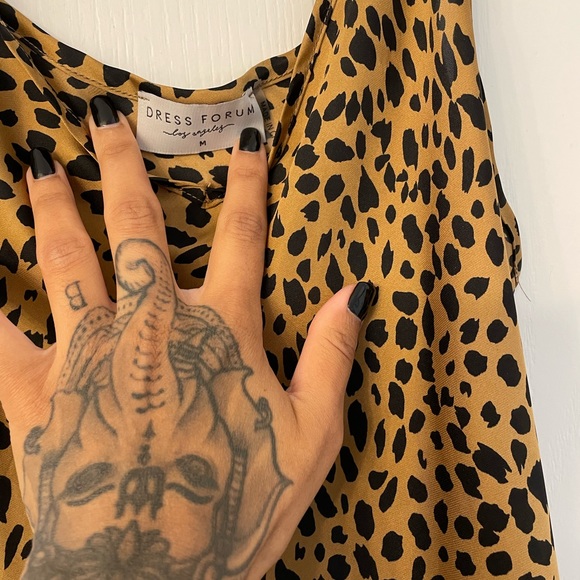 Satin Cheetah Print Maxi Dress - Picture 7 of 7